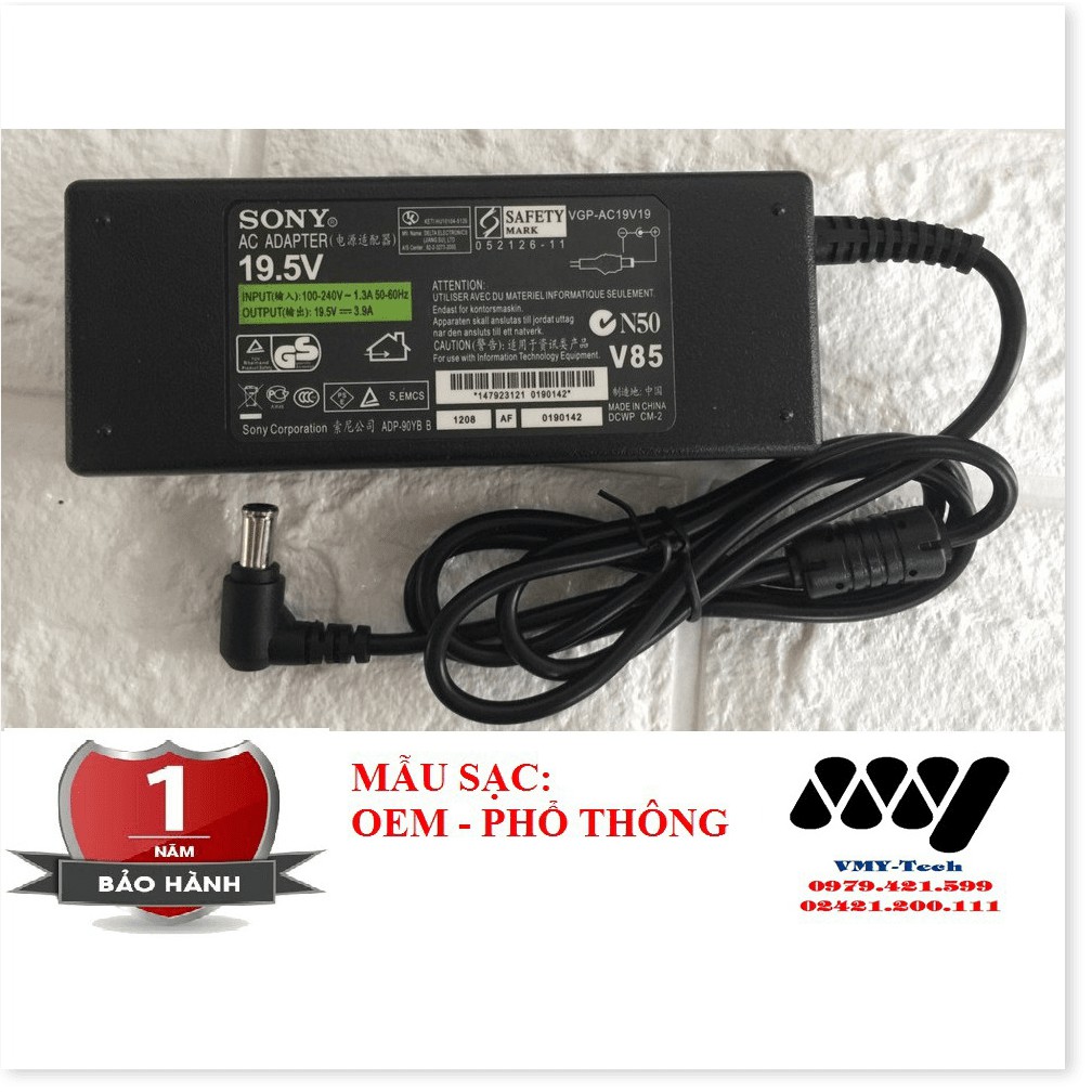 📊 Sạc Laptop Sony 19.5V - 3.9A Kèm Dây nguồn Adapter Sony Vaio NEW 100%