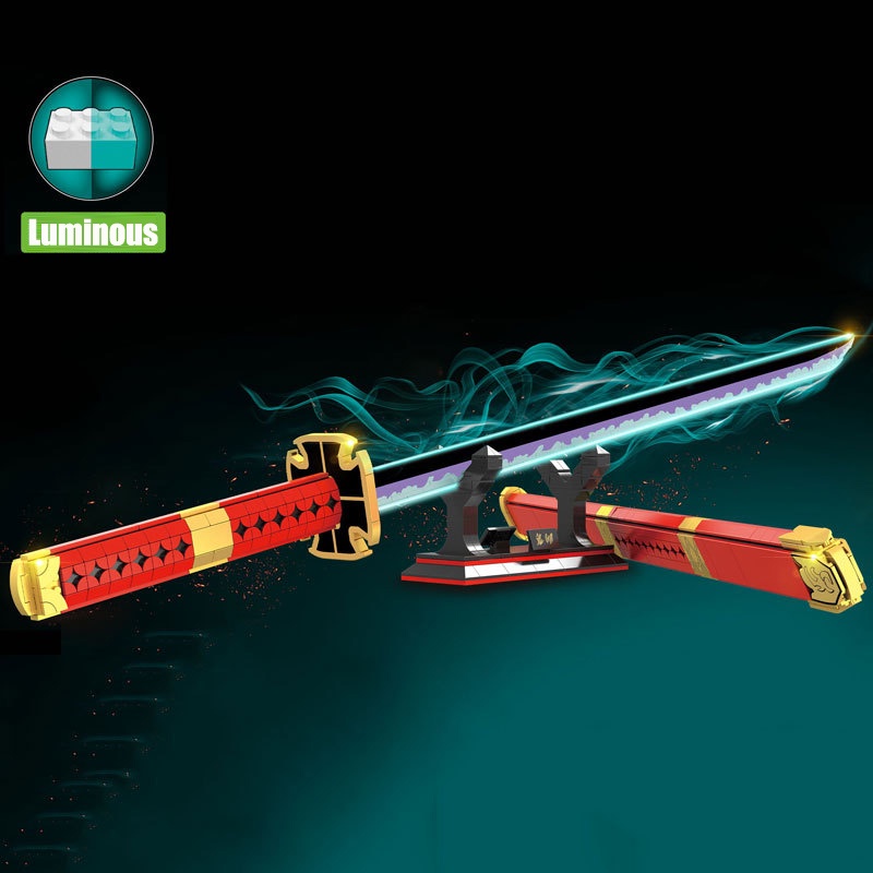 Đồ chơi Lắp ráp kiếm nhựa One Pieces Zoro Sandai Kitetsu Samurai  Katana Building Blocks Wado Ichimonji DK1508 1509