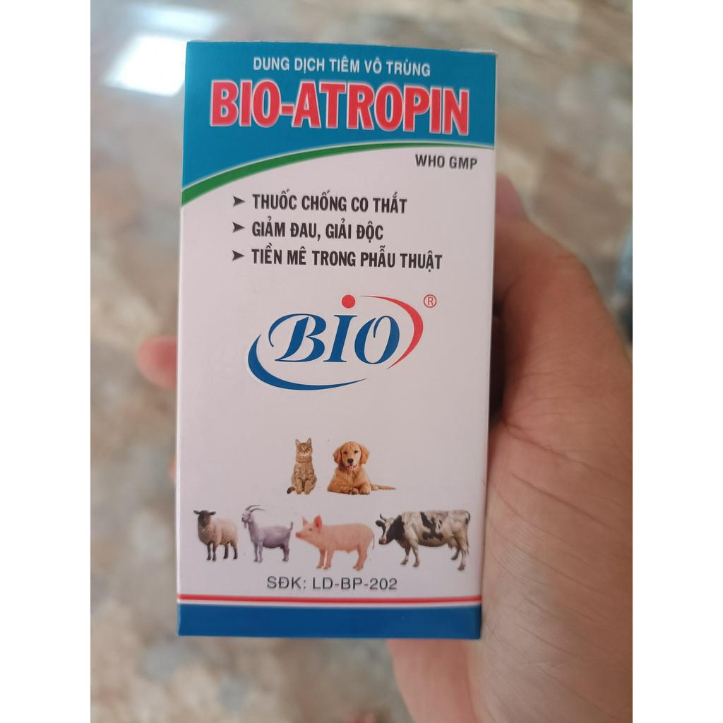 Bio Atropin 100ml thắt ruột, tiêu chảy nặng trên chó, mèo, bò, ngựa, dê, heo
