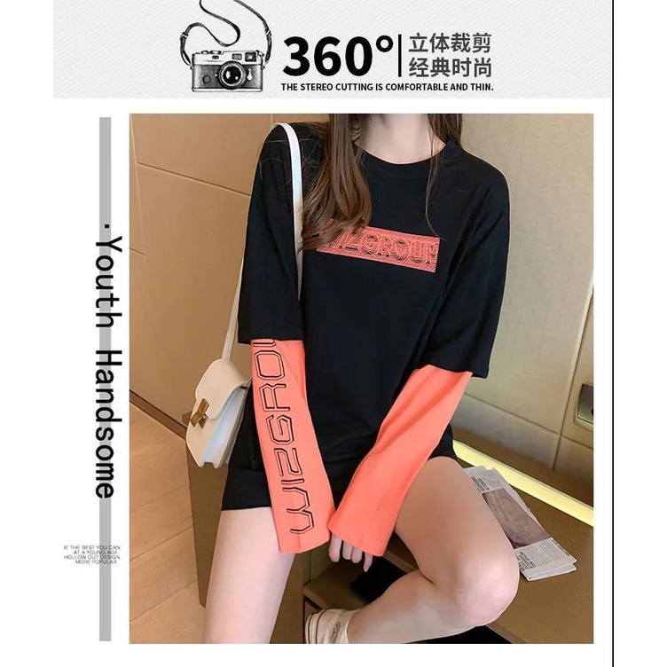 ▲Áo Dài Tay Phối Lớp Xinh Xắn Dành Cho Nữ▲Áo Thun Dài Tay Phối Màu Thiết Kế Mới Thời Trang Mùa Thu Dành Cho Nữ