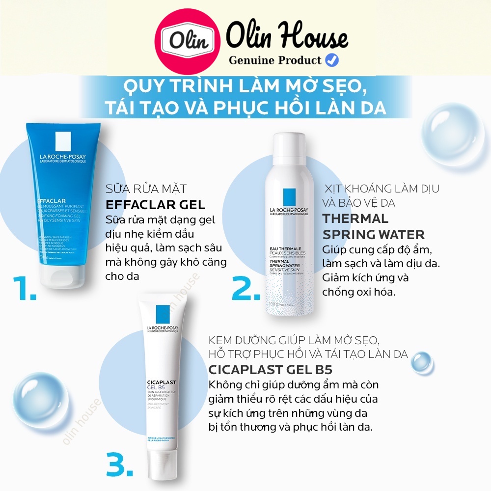 Gel B5 La Roche Posay phục hồi 40ml Kem dưỡng da giảm sẹo thâm - Olin House