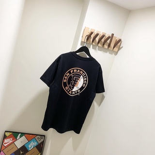 Áo thun new era x mlb half logo san francisco giants t-shirt black authentic - 2940