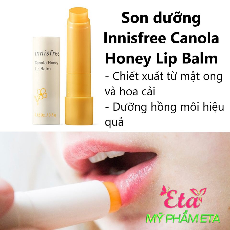 Son dưỡng môi Innisfree CANOLA HONEY Lip Balm chiết xuất mật ong chống môi khô và nứt nẻ