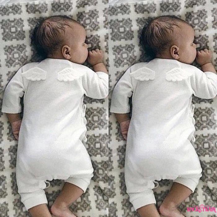 Bộ áo liền quần vải cotton dễ thương cho trẻ sơ sinh
