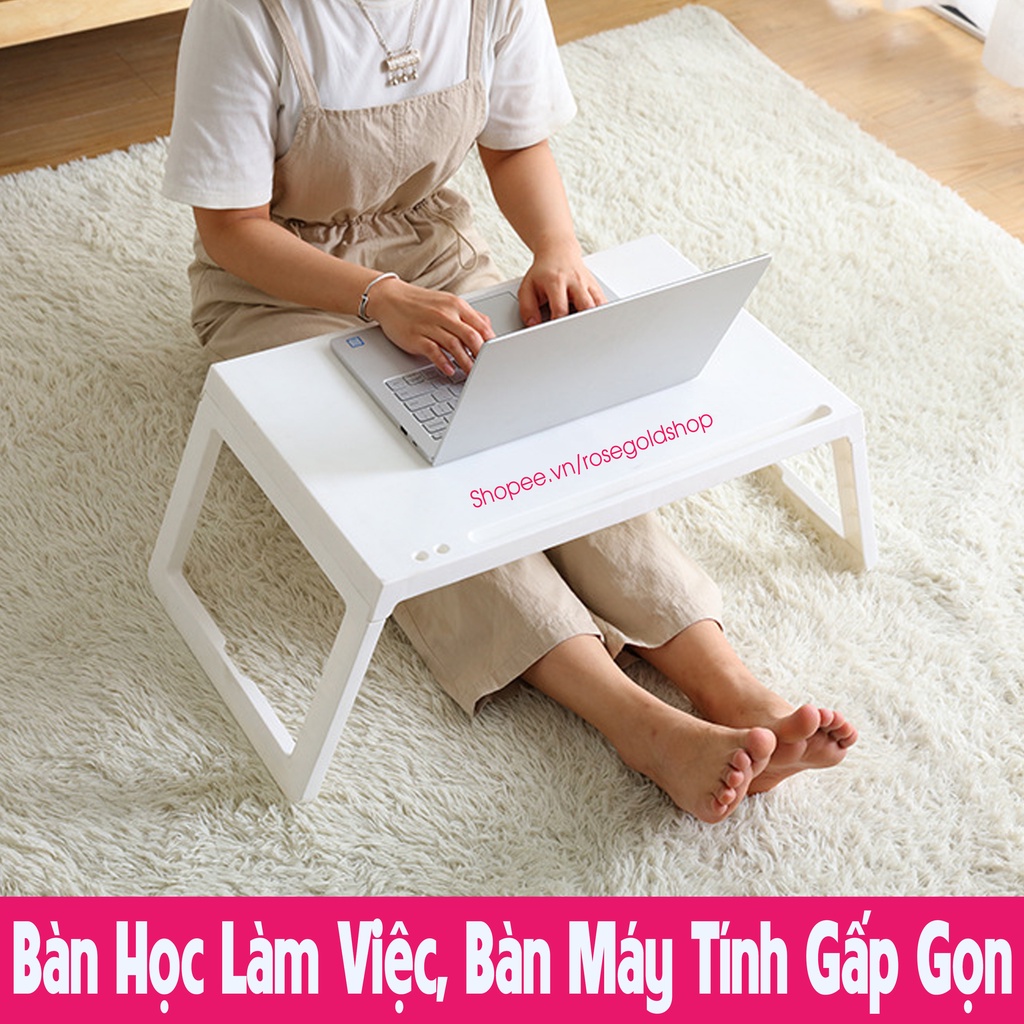 Bàn Học, Làm Việc, Bàn Máy Tính Gấp Gọn (Size 65*36*27cm) Dễ Dàng Cất Và Mang Đi - Nhựa Việt Nhật - Hàng Việt Nam