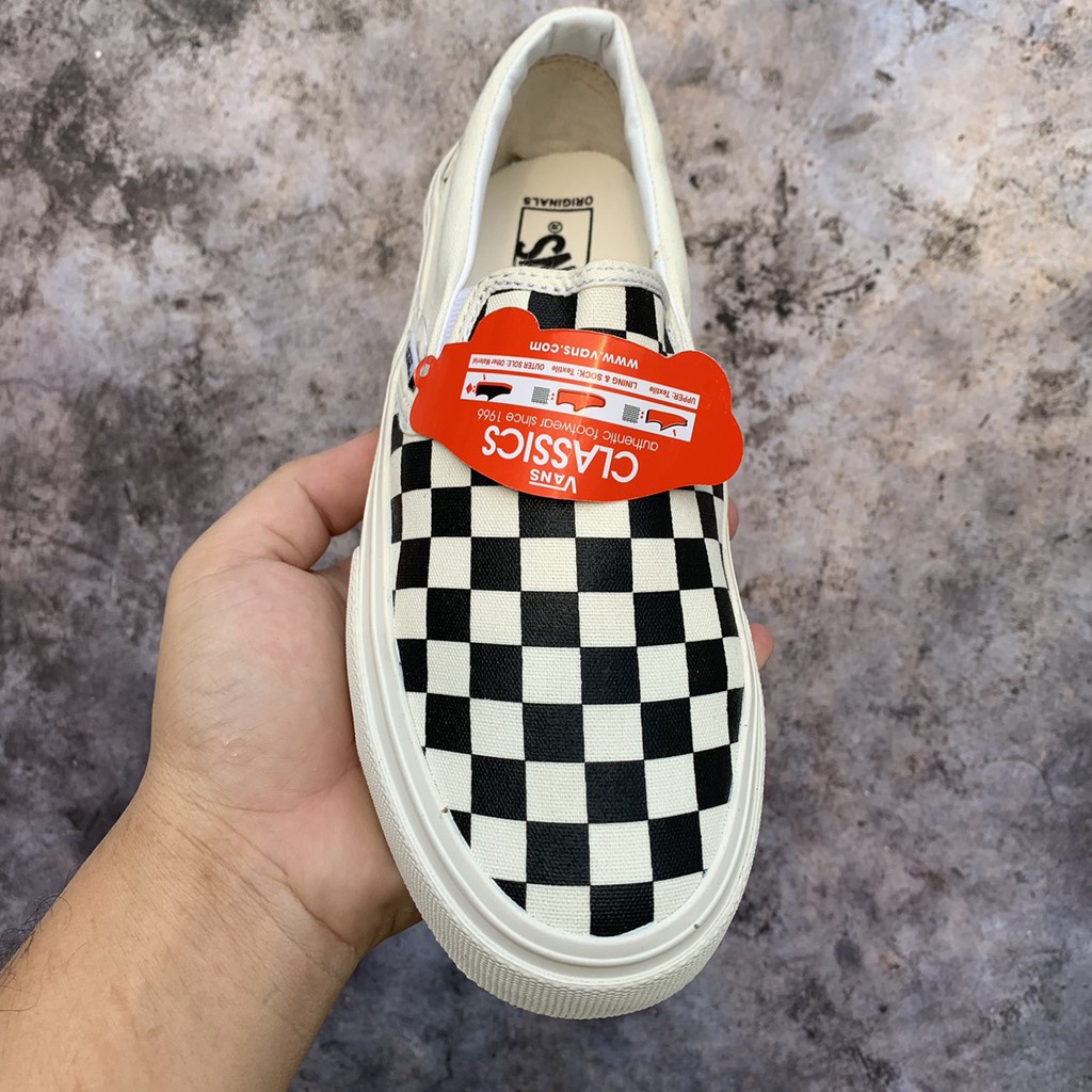 Giày thể thao sneaker VANS LƯỜI CARO đen nam nữ trắng HOT trend 2022