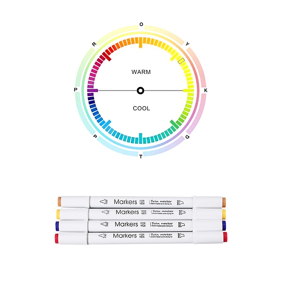 Bút màu dạ cồn Marker Hộp Nhựa vuông Cao Cấp - Hàng chuẩn (đủ cỡ bạn chọn)