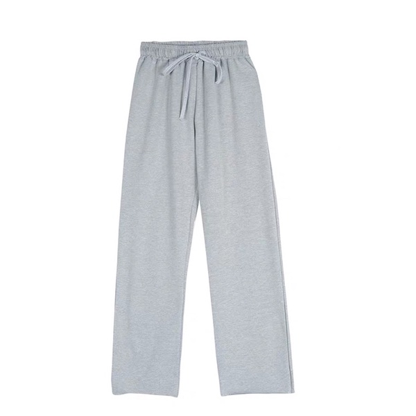 Quần culottes ống suông dáng dài chất thun quảng châu 2 màu xám và đen Ulzzang