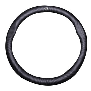 Bọc vô lăng da vân Carbon logo Hyundai