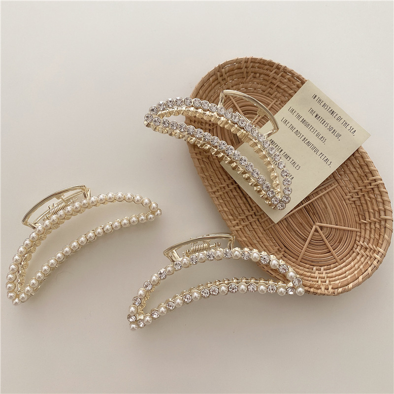 Kẹp Tóc Họa Tiết Hình Học Đính Đá Thời Trang