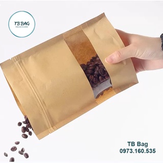 Túi Zipper Kraft có cửa sổ, Túi Zipper đựng thực phẩm
