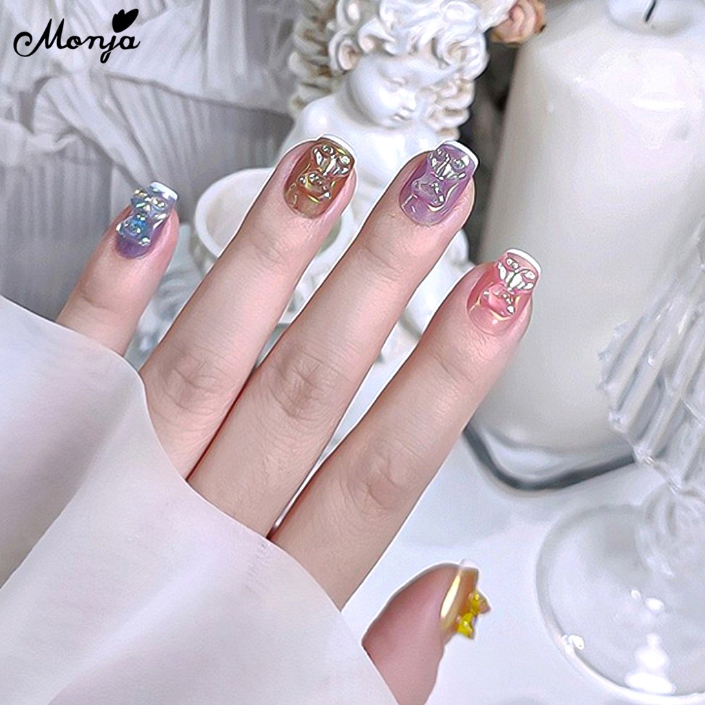 Set 10 phụ kiện gấu 3D Monja dùng trang trí móng tay nghệ thuật DIY
