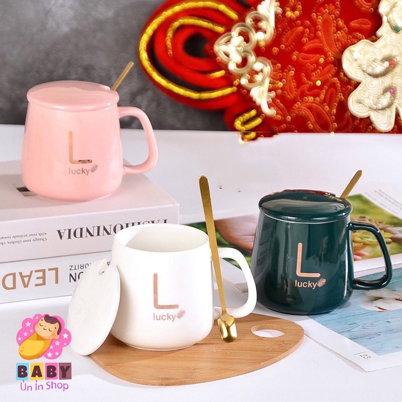 CỐC SỨ UỐNG TRÀ, CÀ PHỀ  CÓ NẮP ĐẬY, KÈM MUỖNG VÀNG. SẢN PHẨM CAO CẤP CHO DÂN CÔNG SỞ VĂN PHÒNG.