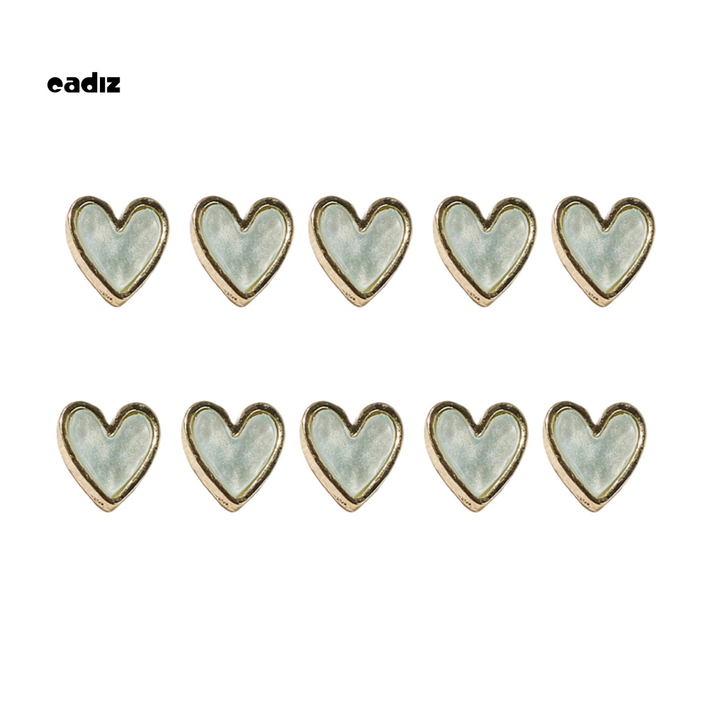 CADI 10Pcs Nail Charms 3D Love Heart Style DIY Nail Ornaments Exquisite Shape