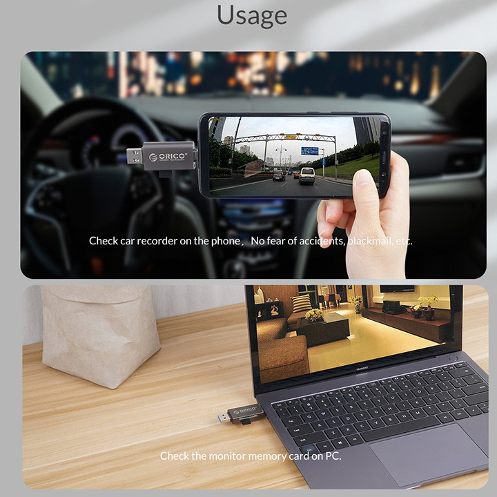 Đầu đọc thẻ nhớ USB3.0 type-A và type-C OTG Orico AA-CDR02 PK41