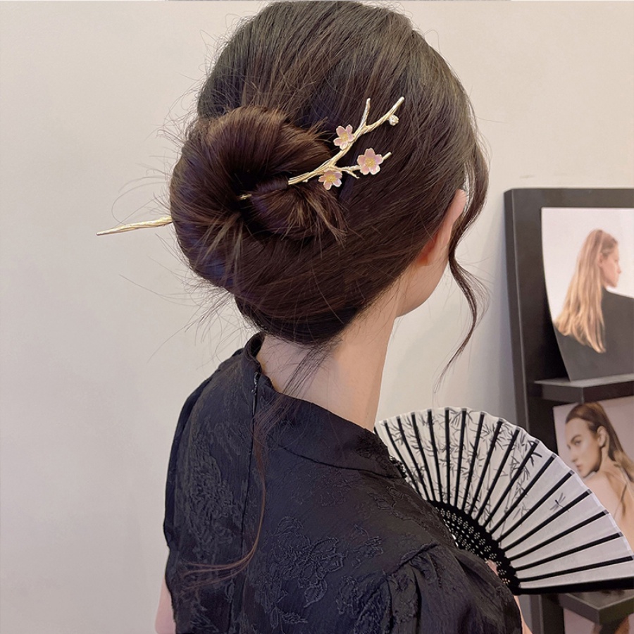 Trâm Cài Tóc Đính Hoa Kim Loại Phong Cách Trung Hoa Cổ Điển Cho Nữ