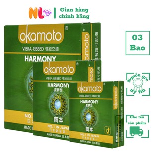 Bao cao su OKAMOTO Harmony Gân sọc mạnh mẽ ( Hộp 3 cái)