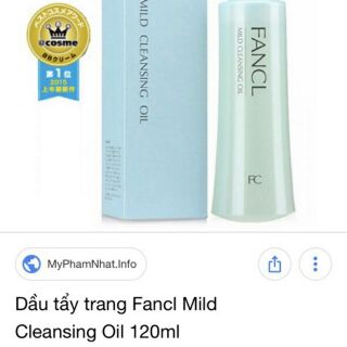🍀🍀Dầu tẩy trang Fancl Mild Cleansing Oil Fancl💋💋Nhật Bản. 
🔹Chai 120ml