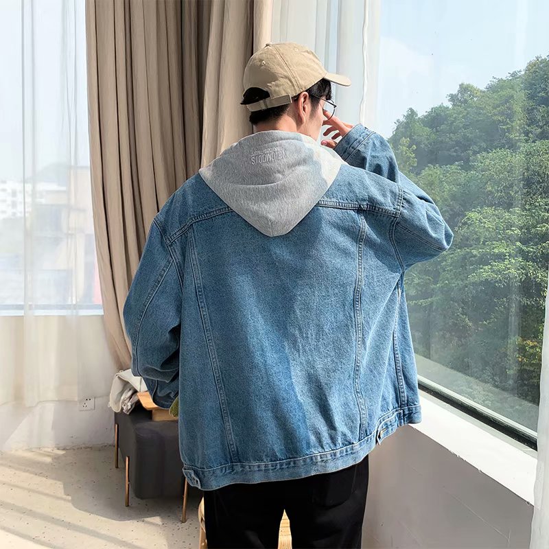 NEW Korean Style Hooded Denim Jacket For Men