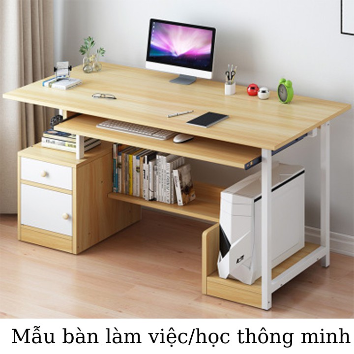 Bàn máy tính có ngăn kéo bàn học, bàn làm việc gỗ Homexinh