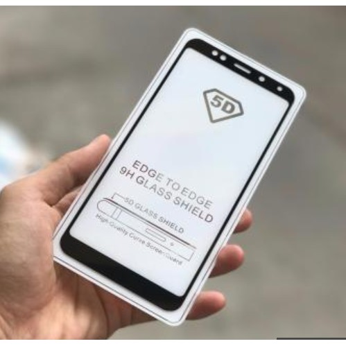 Dán Kính Cường Lực Full Màn Hình 5D Xiaomi Redmi 5 Plus Phủ Màu Tặng Ốp Dẻo Silicon SM
