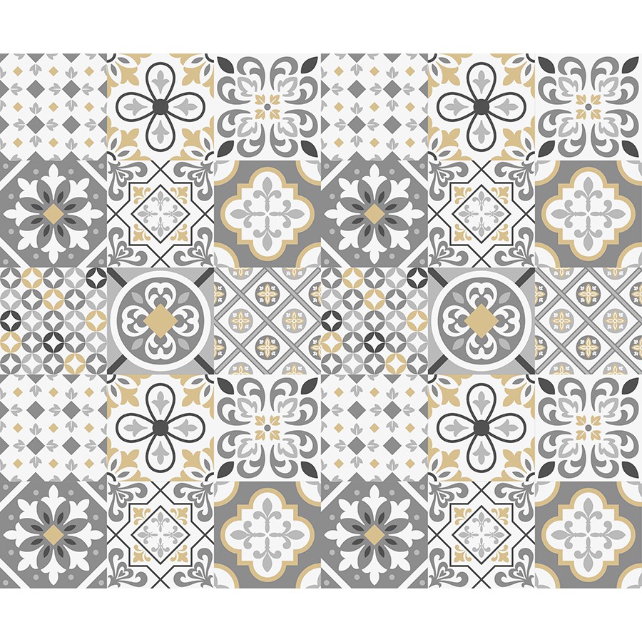 Decal Gạch Bông C100 - Set 30 ô 20x20cm - Decal Dán tường Trang trí - Viet Decor