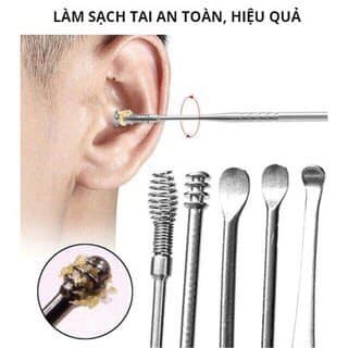 Bộ dụng cụ lấy ráy tai, ngoáy tai inox 6 món tiện lợi cho gia đình-giadungsieure
