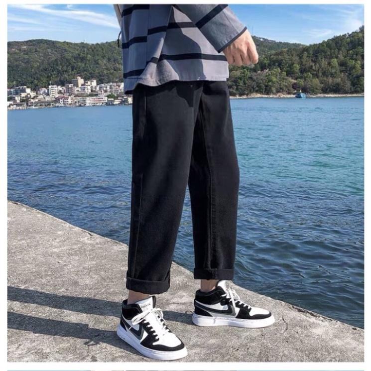 Quần jean bò baggy nam nữ ống suông rộng Unisex hàng Quảng Châu phong cách Hàn Quốc sành điệu style năm 2021