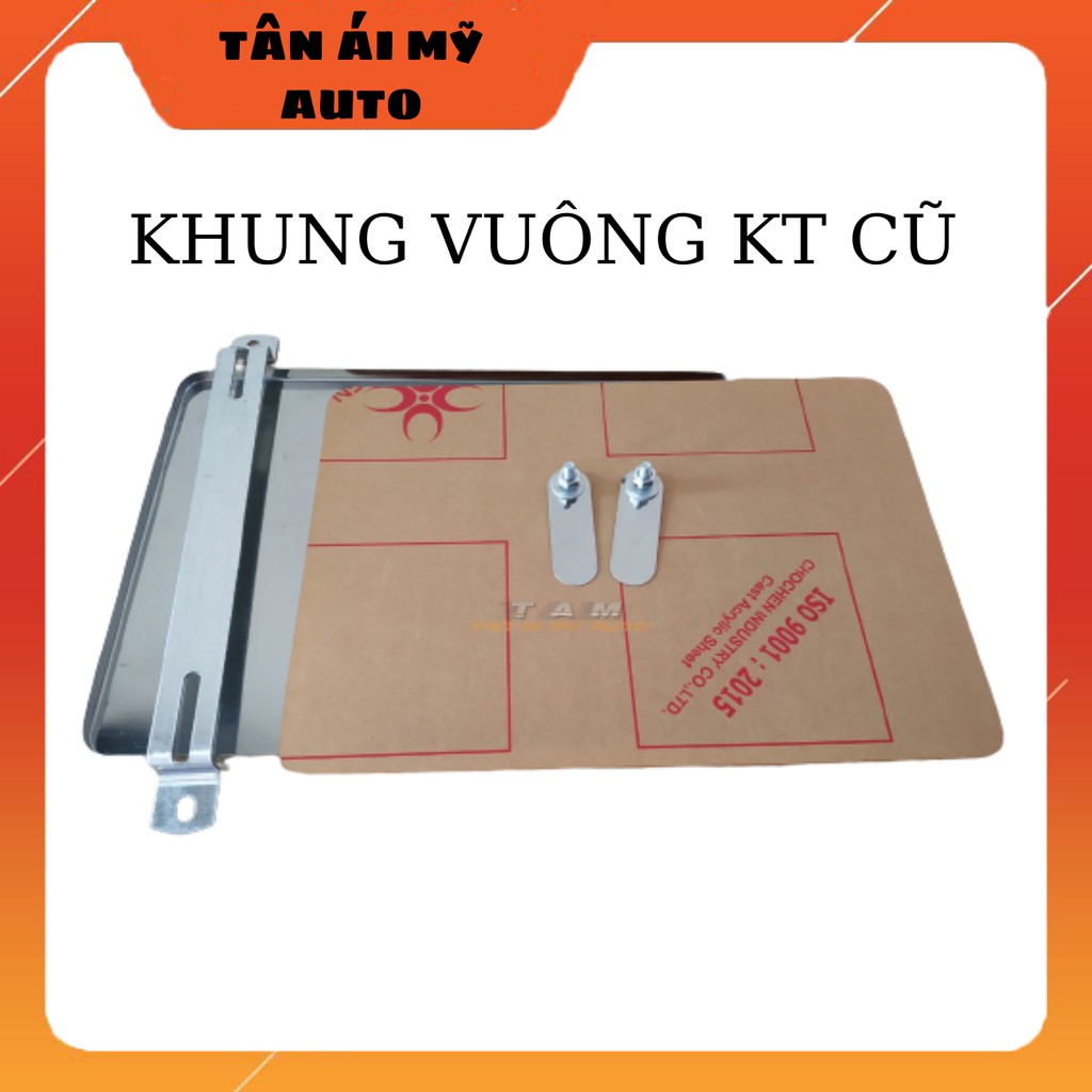 Khung inox biển vuông ô tô có tấm nhựa mica không cờ