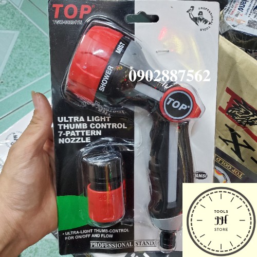 vòi xịt nước tưới cây và rửa xe hàng cao cấp TOP (1 tia tăng và 7 tia)