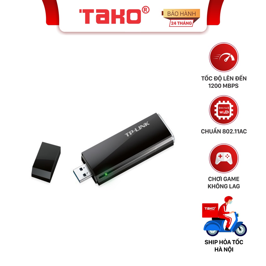 Bộ phát wifi không dây Tplink ARCHER T4U băng tần kép AC1200 USB 3.0 tăng tốc độ kết nối. Chính hãng, BH 24 tháng