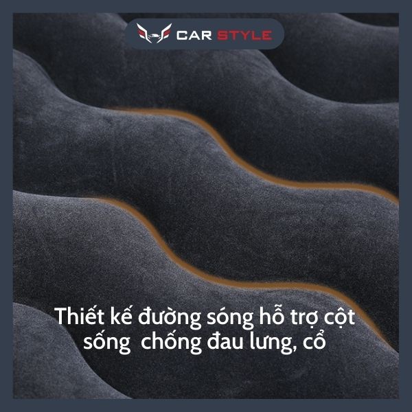 Đệm hơi ô tô hàng dày, nệm hơi ô tô cao cấp chất nhung êm mịn, đệm hơi du lịch tiện lợi tặng Kèm Bơm Điện 12V và 2 Gối