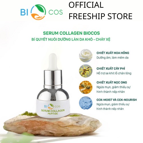 [Chính hãng] Serum Collagen Peptide Dưỡng Ẩm Và Làm Mềm Da, Tái Tạo Da Làm Mờ Thâm Nám BIO COSMETICS (20ml)