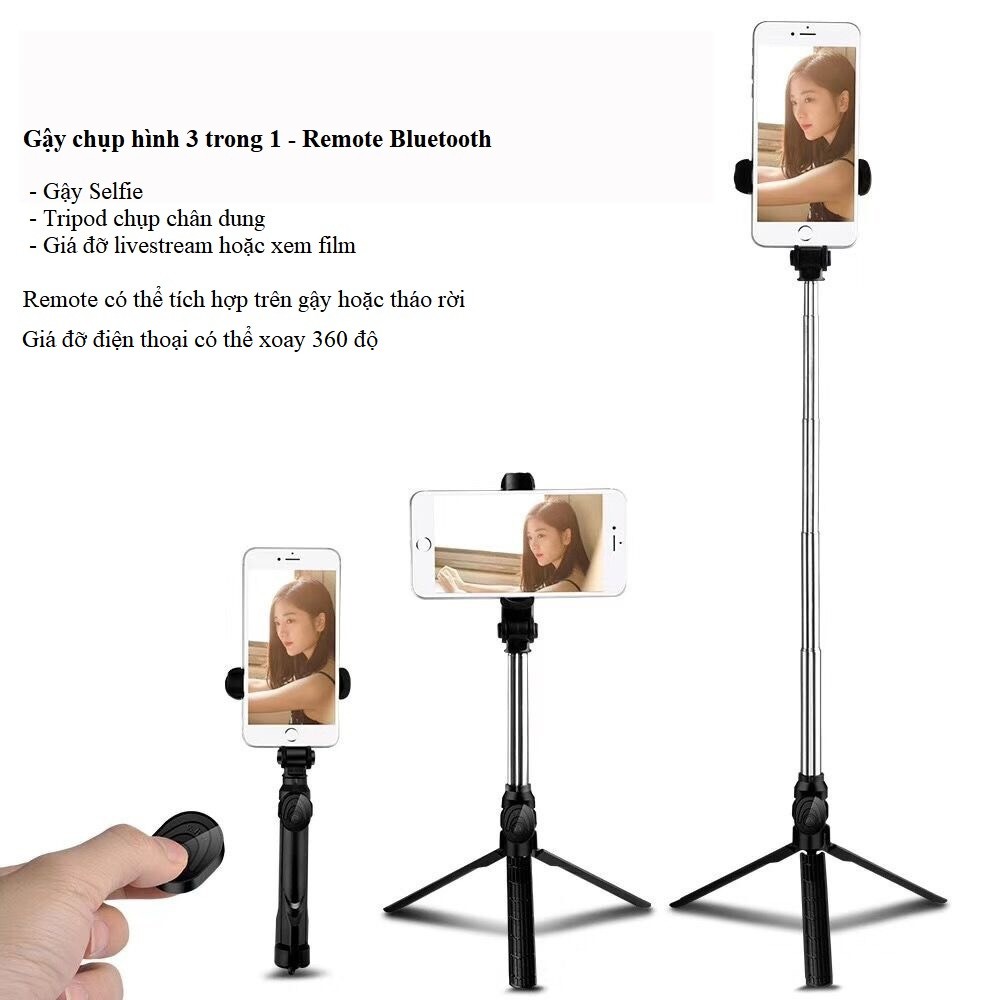 [NEW] Gậy Chụp Hình Gậy Selfie Giá Đỡ 3 Chân Livestream Đa | BigBuy360 - bigbuy360.vn