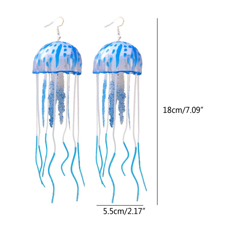 Bông Tai Dạng Móc Tua Rua Bằng Silicon Màu Thạch / Sứa Biển Thời Trang Diy Cho Nữ