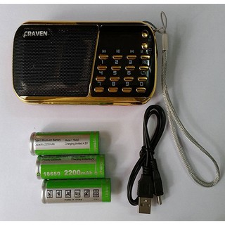 Đài FM, nghe nhạc USB, Thẻ nhớ Crave CR853 dùng 3 pin Bh 3 tháng tặng kèm củ sạc