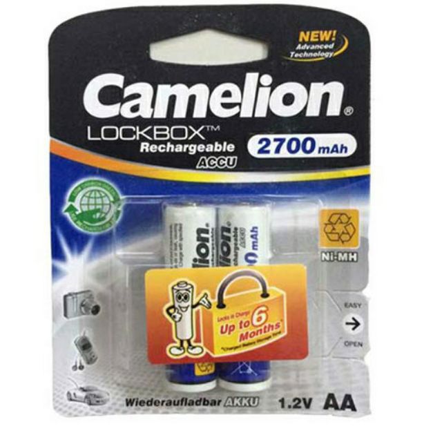 Pin Sạc AA Camelion 2700mAh LockBox