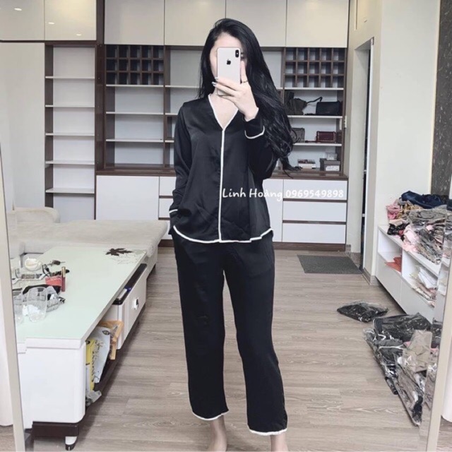 Bộ lụa tơ cổ V siêu xinh