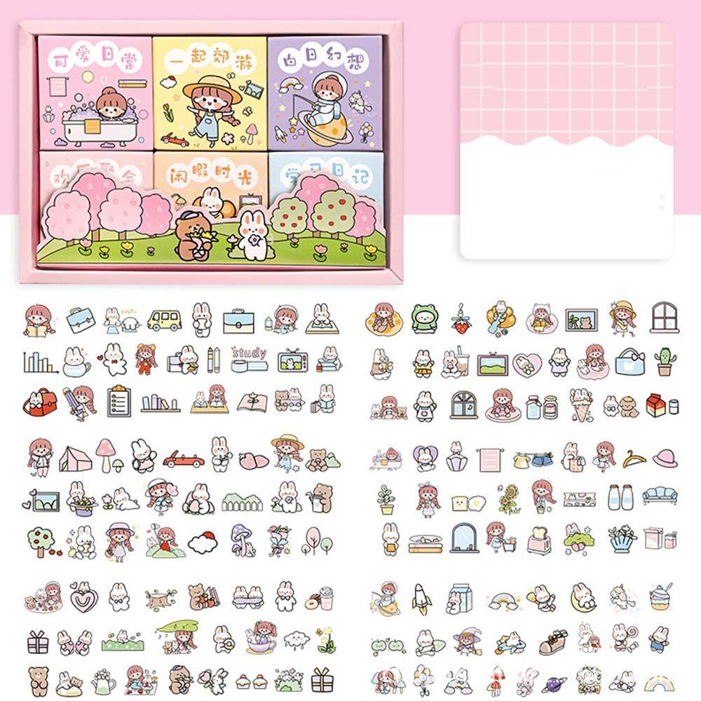 Bộ 300 Miếng Dán Hoạt Hình Dễ Thương Dùng Trang Trí Sổ Tay
