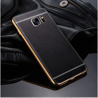 ỐP S7, S7 EDGE VIỀN VÀNG LƯNG VÂN DA