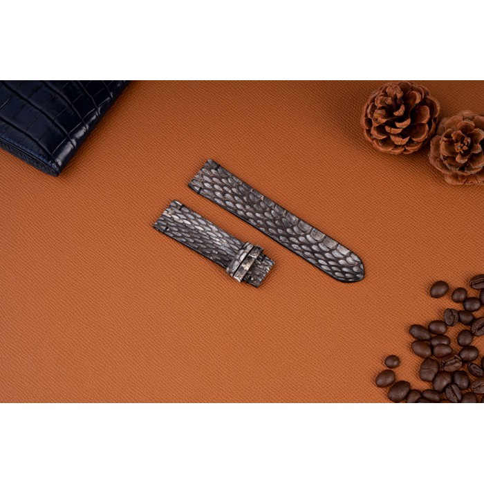 Dây da đồng hồ da trăn sản xuất handmade ( Nhận làm theo yêu cầu ) - Python leather watch straps handmade KTP02