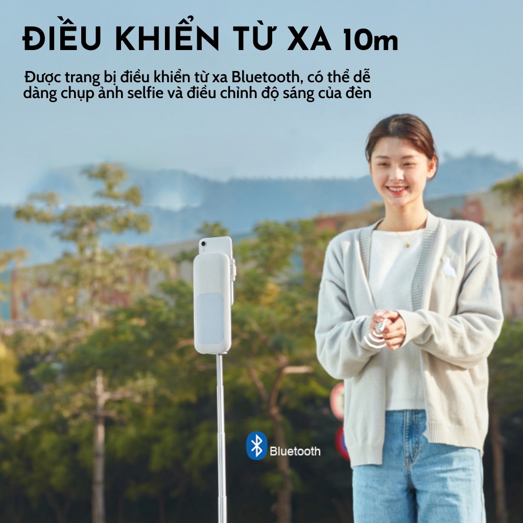 Đèn livestream gập gọn Stand Box V6 xoay gập 360 độ, kết nối bluetooth điều khiển chụp ảnh từ xa (bảo hành 12 tháng)