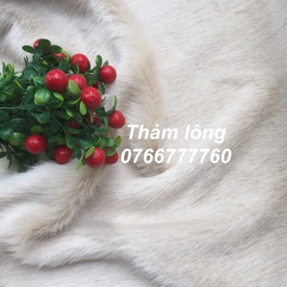 Thảm lông thú chụp hình Kem dày