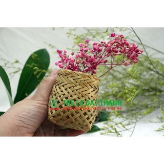 Giỏ tre cắm hoa trang trí mini, giỏ tre lỗ thưa size nhỏ
