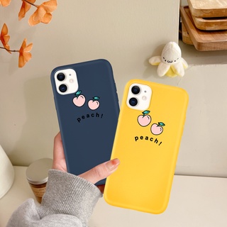 Ốp Điện Thoại Silicon Mềm Hình Quả Đào Cho iPhone 14 13 12 11 ProPromax XS XR XSmax 7 8 + 7Plus 8Plus Plus SE 2020