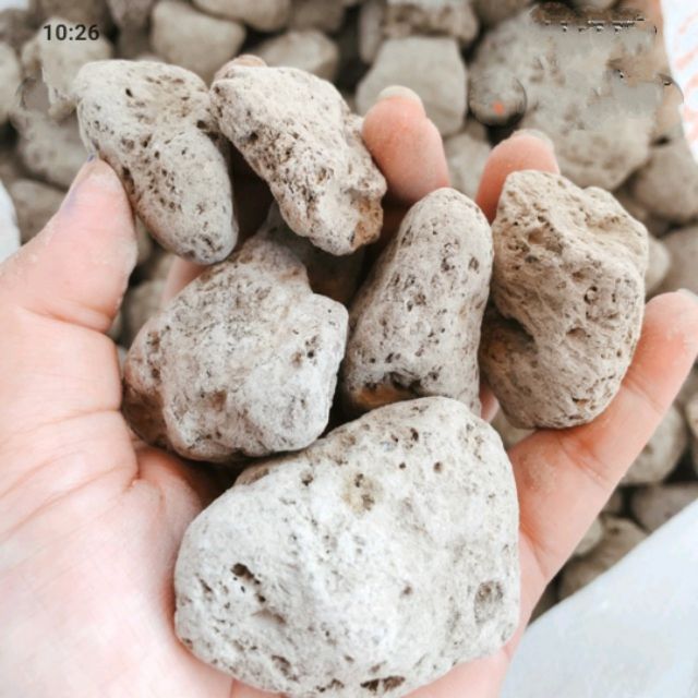 1KG - Nham thạch trắng - đá lông vũ lọc nước. Vật liệu lọc nước hồ thủy sinh, hồ cá.