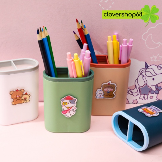 Ống đựng bút để bàn in hình hoạt hình cute  Clovershop68