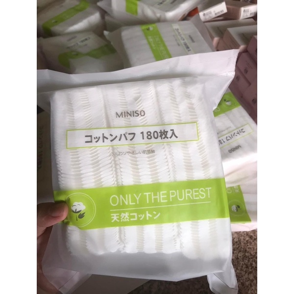 Bông tẩy trang Miniso 180 miếng Nhật Bản