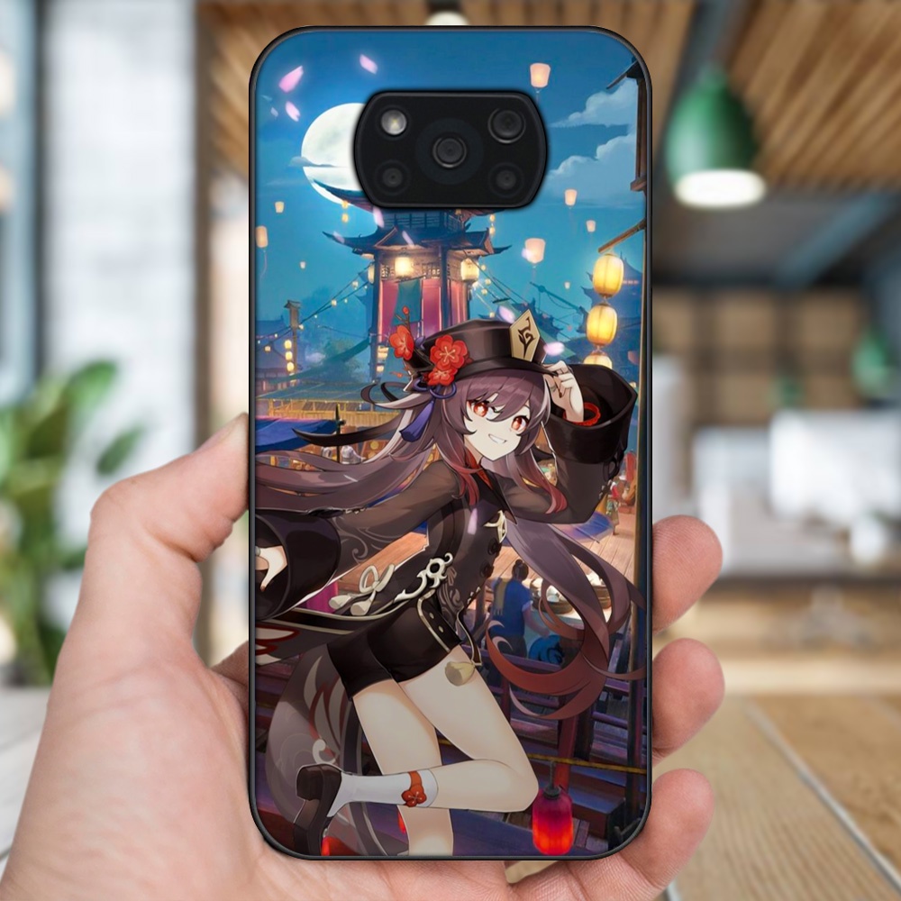 Ốp lưng Xiaomi Poco X3, Poco X3 Pro, Poco X3 NFC viền đen in hình Hutao Genshin Impact