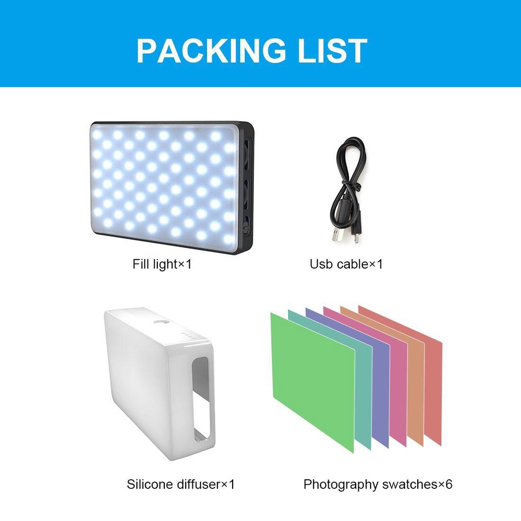 BEBETTERM Đèn LED 120 Bóng Hỗ Trợ Quay Video / Phát Sóng Trực Tiếp Có Thể Sạc